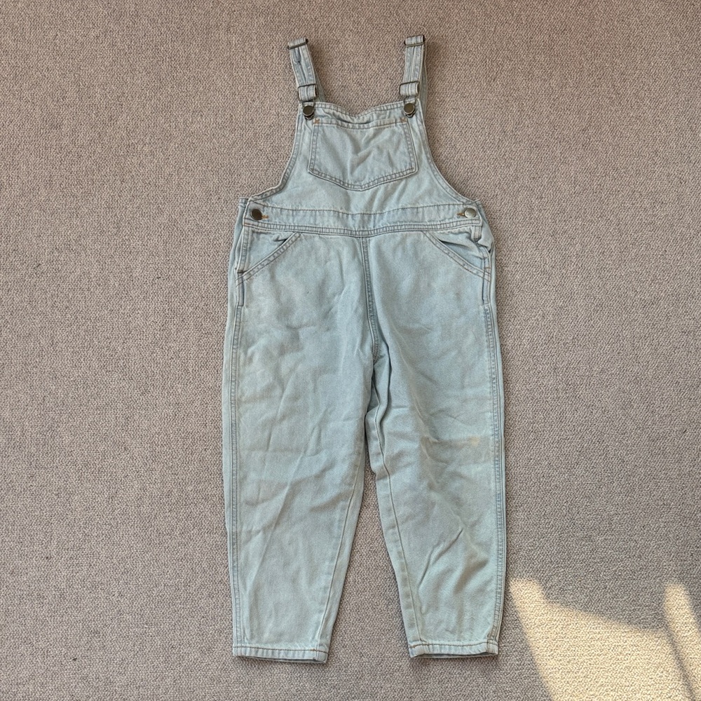 Kids Gray Denim Overalls